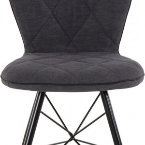 Set de 2 scaune Viola, textil, antracit, 47x62x90 cm - Img 5