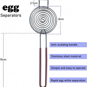 Set de 2 separatoare de oua Uooker, otel inoxidabil, argintiu,  25,7 x 8 cm 
