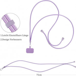 Set de 2 snururi pentru telefon DiDaDi, textil/plastic, violet, 75 cm - Img 5