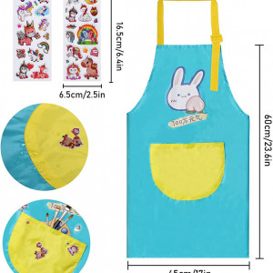 Set de 2 sorturi cu autocolante pentru copii Colmanda, textil, galben/albastru, 60 x 45 cm - Img 5