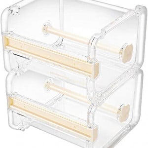 Set de 2 suporturi pentru banda Molshine, acril, transparent/bej, 10 x 9 x 7 cm