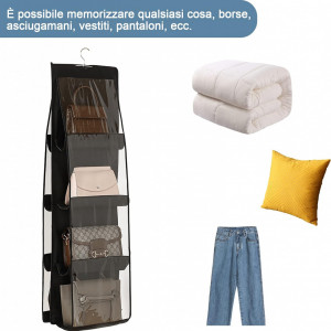 Set de 2 suporturi pentru genti KYYLZ, textil, negru, 117 x 16 x 35 cm - Img 2