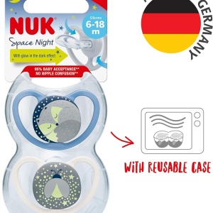 Set de 2 suzete Nuk, silicon, multicolor, 6-18 luni