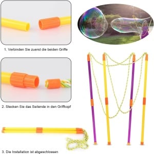 Set de 20 accesorii pentru facut baloane de sapun Sunshine Smile, plastic, multicolor