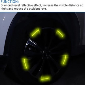 Set de 20 autocolante reflectorizante de avertizare pentru mașina, autoadeziv, PET, efect reflectorizant, 9x0.7cm
