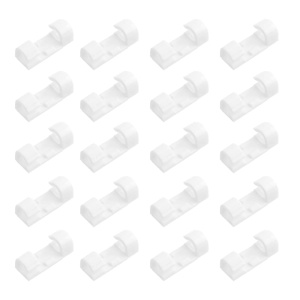 Set de 20 cleme pentru cabluri Cclkhy, plastic, alb, 30 x 11 mm