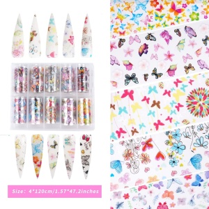 Set de 20 stickere pentru unghii si 2 recipiente cu gel Tobeglam, plastic, multicolor