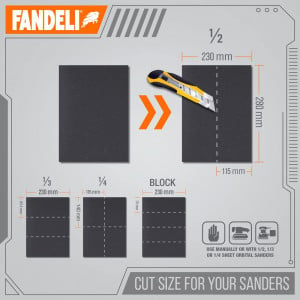 Set de 25 smirghele Fandeli, hartie, gri, 23 x 28 cm - Img 3