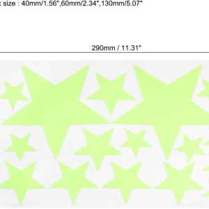 Set de 27 stelute fosforescente Sourcing Map, polietilen tereftalat, verde