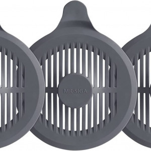 Set de 3 filtre pentru scurgere MR.SIGA, silicon, gri, 12,9 cm