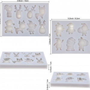 Set de 3 forme pentru fondante de Craciun Qpout, silicon, alb, 7 x 10 cm / 8,2 x 7 cm - Img 7
