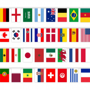 Set de 32 steaguri ADELGO, poliester, multicolor, 14 x 21 cm