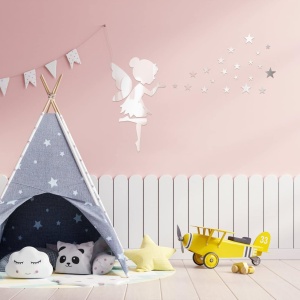 Set de 36 stickere pentru perete Eqlef, acril, argintiu, 61 x 81 cm