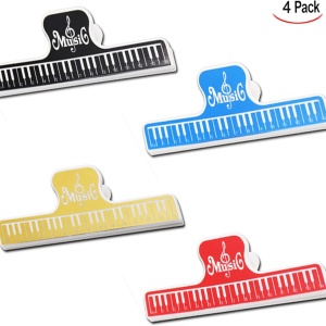 Set de 4 agrafe pentru foi Xlkj, plastic/metal, multicolor, 15 x 2 x 2 cm