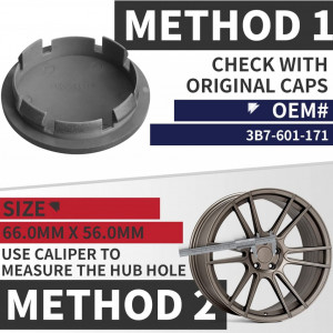 Set de 4 capace centrale pentru roti KitsPro, ABS/metal, gri, 56 mm/ 66 mm - Img 6