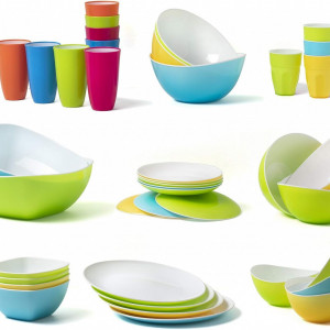 Set de 4 farfurii Maxi Nature Kitchenware, plastic, multicolor, 25 cm - Img 2