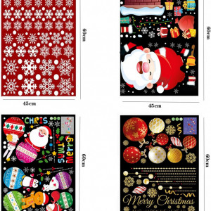 Set de 4 foi cu stickere decorative pentru fereastra ETUKOAN, PVC, multicolor, 45 x 60 cm
