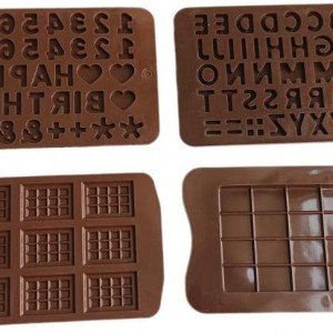 Set de 4 forme pentru ciocolata TASHELLS, maro, silicon, 10,5 x 21,3 cm - Img 6