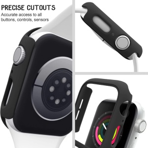 Set de 4 huse pentru Apple Watch Series 9 (2023), Series 8, Series 7 Mugust, PC, negru/transparent, 41 mm