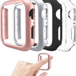 Set de 4 huse pentru Apple Watch Series 9 (2023), Series 8, Series 7 Mugust, PC, multicolor, 45 mm