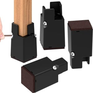 Set de 4 inaltatoare pentru mobilier Ezprotekt, metal/plastic/pasla, maro/negru, 5 x 5 x 7,6 cm