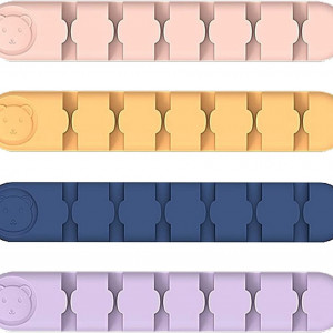 Set de 4 organizatoare pentru cabluri LEXISONG-Zgr, silicon, multicolor, 12,5 x 2 cm - Img 1