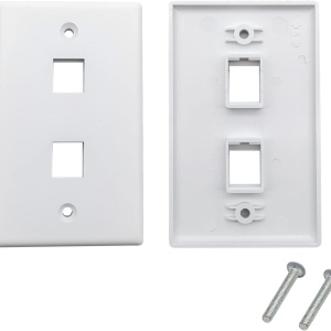 Set de 4 panouri cu 2 porturi pentru fibra optica cu adaptor FC SMF/MMF 10Gtek, plastic, alb/galben, 115 x 70 mm