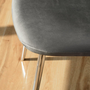 Set de 4 scaune Santa Clara, textil, gri/argintiu, 86 x 43 x 46 cm - Img 4
