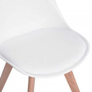 Set de 4 scaune tapitate Kaitlin, maro/alb, 82 x 42,5 x 46,5 cm - Img 7