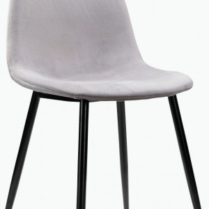Set de 4 scaune tapitate Monza Eadwine, catifea/metal, gri/negru, 44x52x87 cm - Img 6