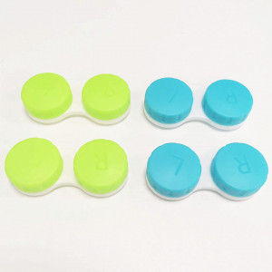 Set de 4 suporturi pentru lentile HEIGOO, galben/albastru, plastic, 6,5 x 2,5 x 1,2 cm - Img 3