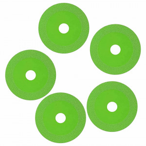 Set de 5 discuri cu diamant pentru taiere sticla Amycute, verde, 10 x 10 mm - Img 1