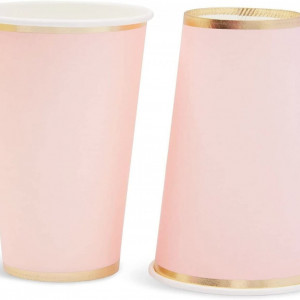 Set de 50 pahare de unica folosinta Juvale, carton, roz/auriu, 340 ml - Img 2
