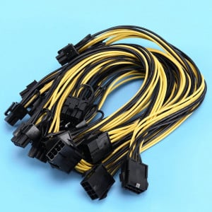 Set de 6 cabluri cu 8 PINI pentru alimentare placa grafica Moligh doll, PVC/cupru, galben/negru, 30 cm - Img 7