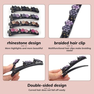 Set de 6 clame pentru par Fohyloy, metal/plastic, multicolor, 9,5 x 3 cm