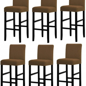 Set de 6 huse de protectie pentru scaune Lansheng, poliester/spandex, caramel, 40 x 42 x 35 cm - Img 1
