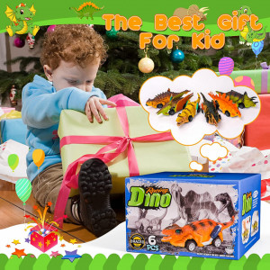 Set de 6 jucarii pentru copii 3-6 ani Fullove, model dinozaur, multicolor, 13 x 4,5 cm - Img 6