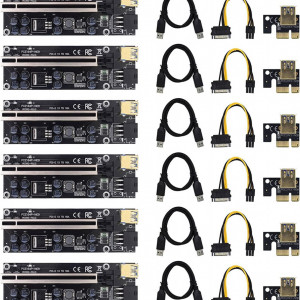 Set de 6 kit-uri 009S Riser Card VER009S Gernian, PCB, negru, 129 x 44 mm - Img 1