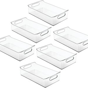 Cumpara Set de 6 organizatoare mDesign, plastic, transparent, 35,6 x 20,3 x 8,9 cm de la Chilipirul-zilei în rate, cu cardul sau plata la livrare!