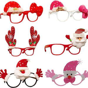 Set de 6 perechi de ochelari pentru petrecere de Craciun Landscape lights2K, plastic, rosu - Img 1