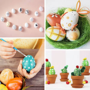 Set de 60 oua cu accesorii pentru decorat VGOODALL, plastic/silicon, multicolor - Img 4