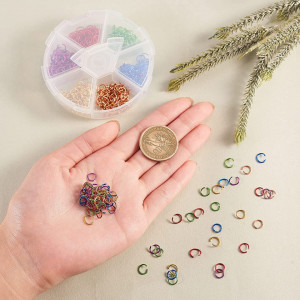 Set de 600 inele pentru bijuterii UR URLIFEHALL, metal, multicolor, 6 mm - Img 7
