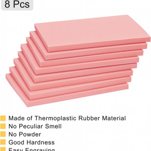 Set de 8 blocuri pentru sculptat Sourcing Map cauciuc termoplastic, roz, 15 x 10 x 0,8 cm - Img 3