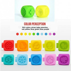 Set de 8 cuburi de joaca pentru copii Goorder, silicon, multicolor - Img 2