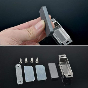 Set de 8 incuietori magnetice pentru usi Tiberham, plastic/metal, argintiu, 4,5 x 1,7 cm