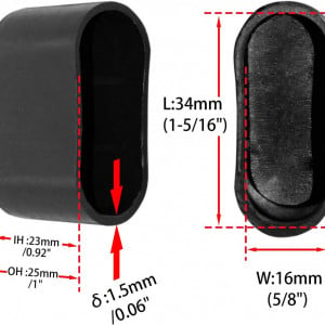 Set de 8 protectii pentru picioarele mobilierului Flyshop, plastic, negru, 3,4 x 1,6 x 2,5 cm