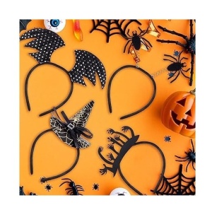 Set de 9 bentite de Halloween, BQTQ, plastic, negru, 12 cm/13 cm