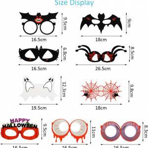 Set de 9 ochelari Halloween, LANMOK, carton - Img 2