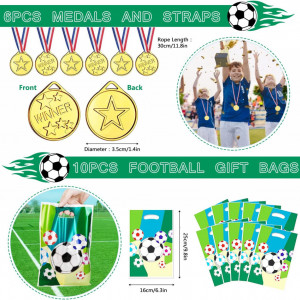 Set de accesorii pentru petrecere cu fotbal KKSJK, plastic/metal/textil, multicolor, 52 bucati - Img 4