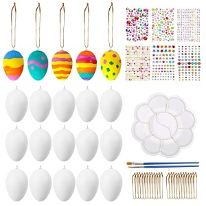 Set de creatie 16 oua, 6 foi cu stickere si 2 pensoane Lamek, plastic/PVC, multicolor